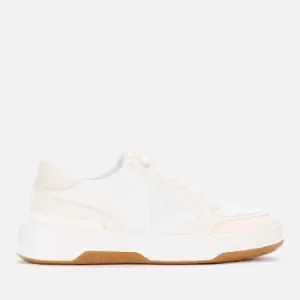 Image of Guess Womens Miles Leather Basket Trainers - White/Cream - UK 4