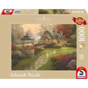 Image of Thomas Kinkade: Make a Wish Cottage Jigsaw Puzzle - 1000 Pieces