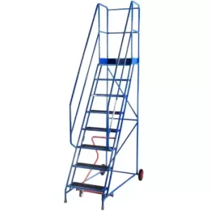 Image of 8 Tread Mobile Warehouse Stairs Anti Slip Steps 3m Portable Safety Ladder