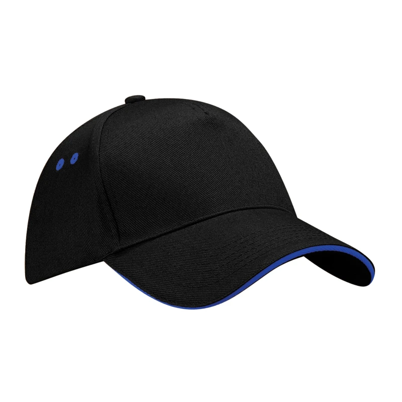 Image of Beechfield Beechfield Men Ultimate Sandwich Peak Cap in Jet Black Jet Black One Size Male 5063377408324