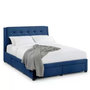 Image of Julian Bowen Fullerton 4 Drawer Bed 180Cm Blue Linen