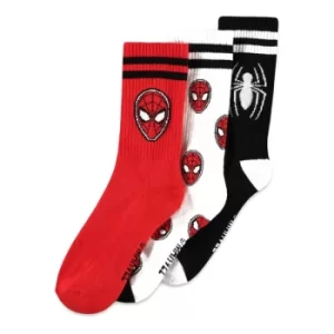 Image of MARVEL COMICS Spider-man Classic Logos Sport Socks, 3 Pack, Unisex, 43/46, Multi-colour (SS207630SPN-43/46)
