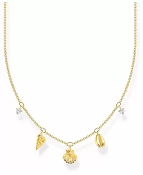 Image of Thomas Sabo KE2158-414-14-L45V Gold Plated Crystal Set Shell Jewellery