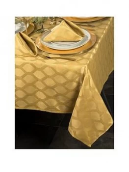 Image of Waterside 9 Piece Gold Geo Christmas Table Linen Set