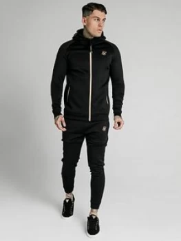 Image of SikSilk Element Zip Through Hoodie - Black