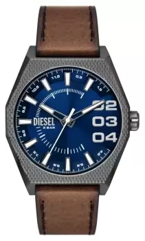 Image of Diesel DZ2189 Scraper (44mm) Blue Dial / Brown Leather Strap Watch
