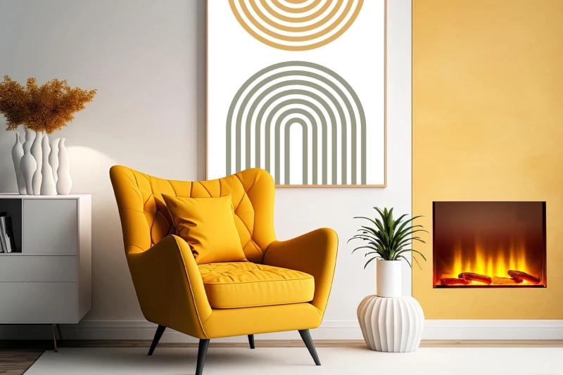 Image of Adam Fires & Fireplaces Adam Sahara 22 SQ Fully Inset Media Wall Electric Fire in Black Unisex