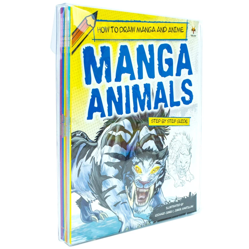 Image of Step By Step Guide How To Draw Manga and Anime For Beginners 6 Books Collection Set Animals Richard Jones Books