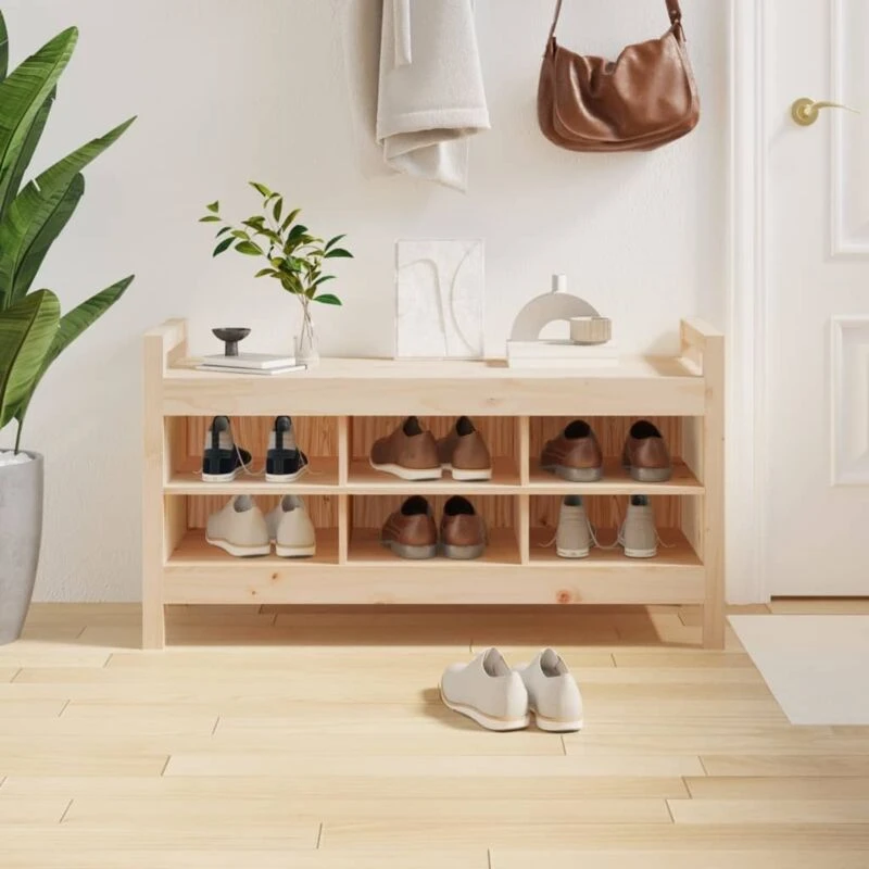 Image of Vidaxl Hall Bench 110X40X60 Cm Solid Wood Pine, Brown 821789