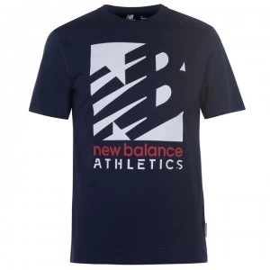 Image of New Balance Mens Knockout T-Shirt - Blue