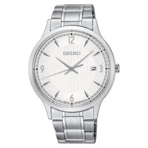 Image of Seiko SGEH79P1 Quartz Movement Stainless Steel Bracelet Watch with White Dial