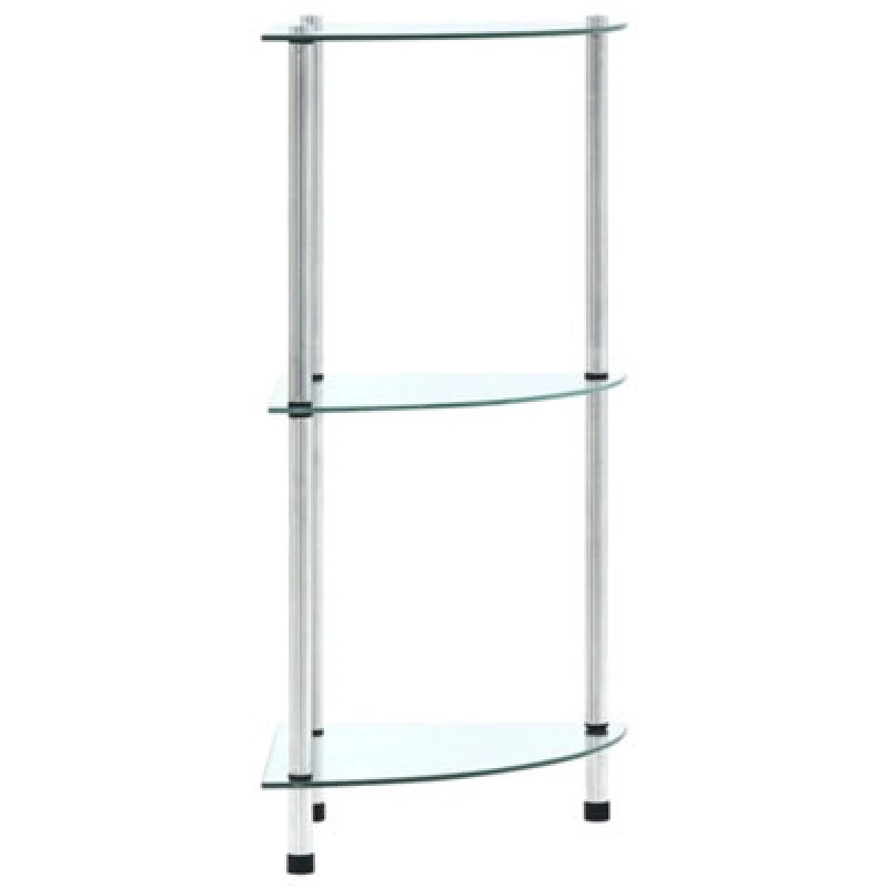 Image of Vidaxl 3-Tier Shelf Transparent 30X30X67cm Tempered Glass Shelves