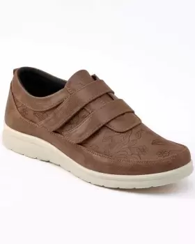 Image of Cotton Traders Womens Soft Step Adjustable Trainers in Brown