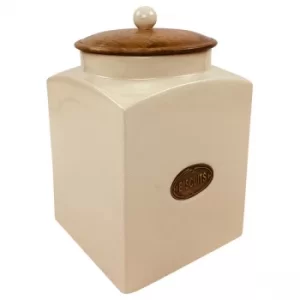 Image of Cream Ceramic Biscuit Jar