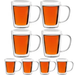Image of Monzana 8 Pcs Set Tea Glasses Insulated Thermo Glass Borosilicate Double Walled 250ml