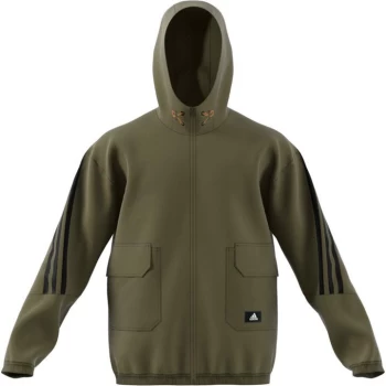 Image of adidas Woven Full Zip Hoodie Mens - Focus Olive