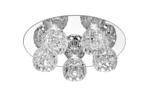Image of Clea 5 Light Glass LED Flush Chrome