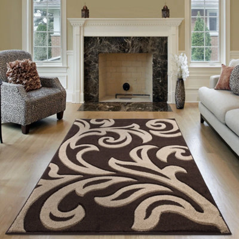 Image of Smart Living Smart Living Modern Hand Carved Soft Thick Area Rug - Florence in Light Brown Size: 80cm x 150cm Light Brown 80cm x 150cm Unisex 868050
