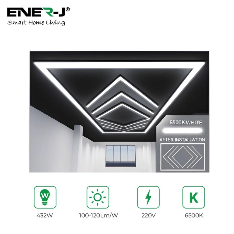 Image of ENER-J 432W Designer Ceiling Lights with Frame 4 Arrow & border in White White Unisex