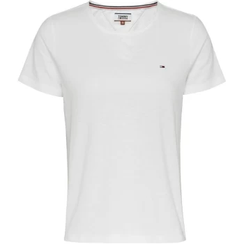 Image of Tommy Jeans Slim Crew Neck T Shirt - White