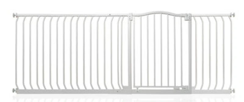 Image of Safetots Curved Top Safety Gate, 198Cm - 207Cm, Matt White, Pressure Fit Stair Gate