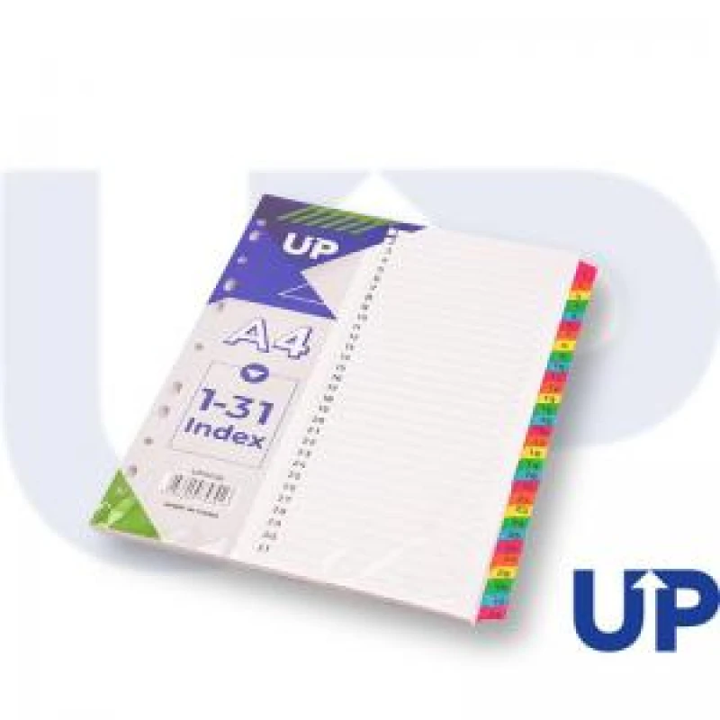 Image of UP Index White Multicolour Tabs 1 - 31