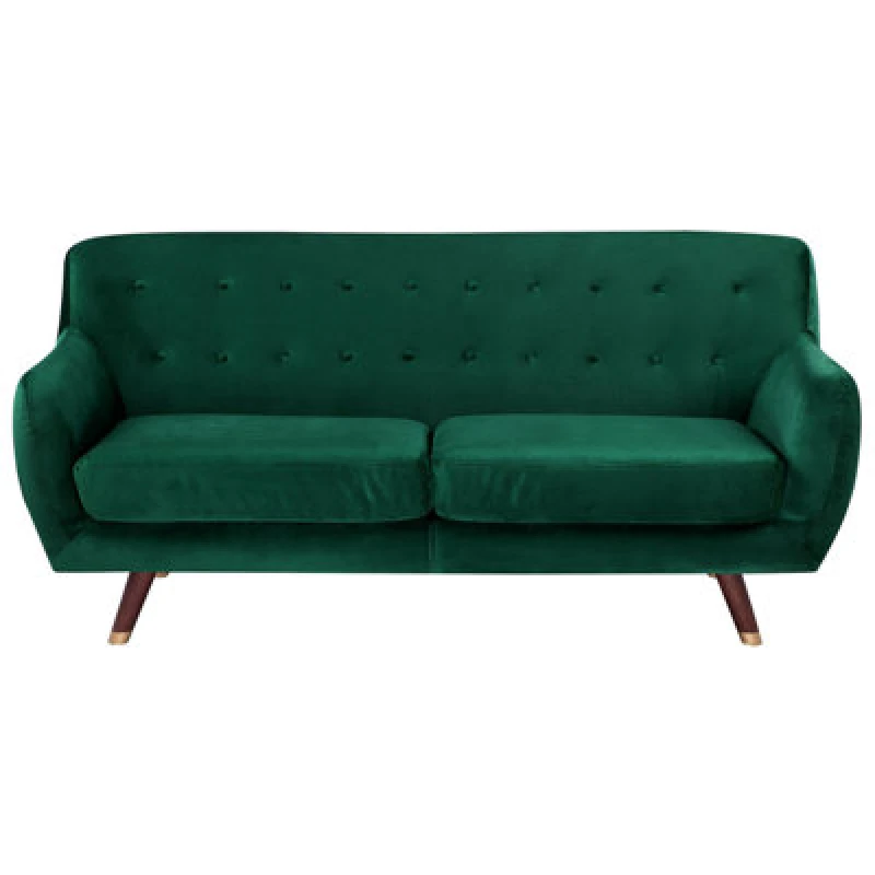 Image of Beliani Sofa 3 Seater Bodo Velvet Emerald Green