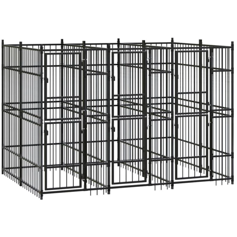 Image of VIDAXL Outdoor Dog Kennel Steel 5.53 m² Vidaxl 8720286871171