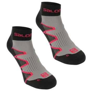 Image of Salomon XA Pro 2 Pack Ladies Running Socks - Grey/Lila