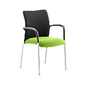 Image of Visitor Chair Academy Black Fabric Back With Myrrh Green Seat With Arms