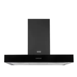 Image of Stoves 444410235 90cm Flat Sterling Chimney Hood in Black A Rated