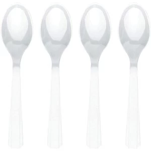 Image of amscan Clear Plastic Spoons 10 Pcs Cream