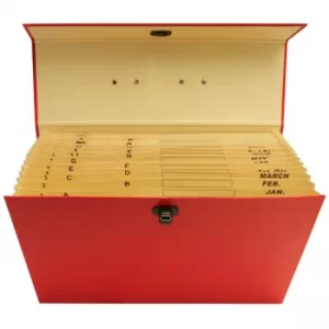 Image of Cathedral Products Expanding Box File Red