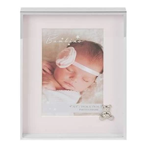 Image of 4" x 6" - Bambino Silver Finish Frame - Teddy & Pink Mount