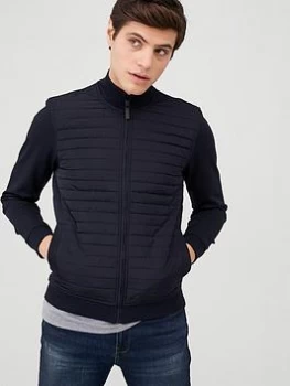 Image of Ted Baker Long Sleeve Quilted Funnel Neck Jacket - Navy, Size 3, Men