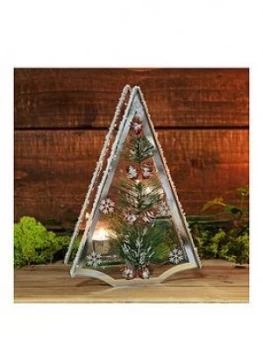 Image of Glass Christmas Tree Double Tealight Holder
