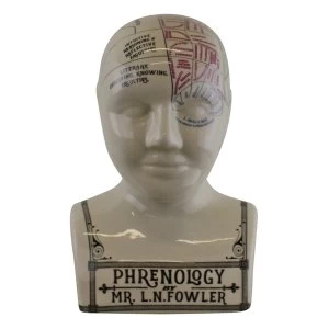 Image of Large Ceramic Crackle Phrenology Head