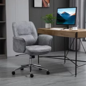 Image of Vinsetto Swivel Computer Office Chair Mid Back Desk Chair for Home Study Bedroom, Light Grey