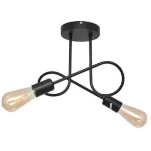 Image of Oxford Multi Arm Semi Flush Ceiling Light Black 38cm