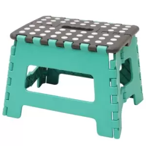 Image of JVL Small Folding Step Stool Turquoise/Grey