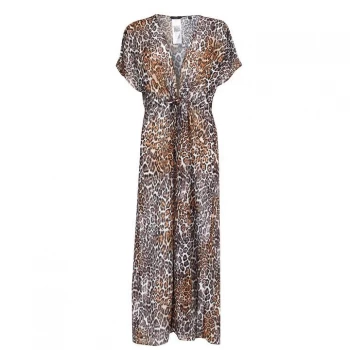 Image of Guess Leopard Maxi Kaftan - Brown P1H6