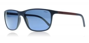 Image of Polo Ralph Lauren PH4092 Sunglasses Matte Blue 550680 58mm