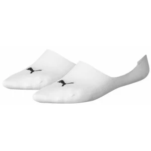 Image of Puma Invisible Footie Socks UK Size 6-8 White 2 Pack