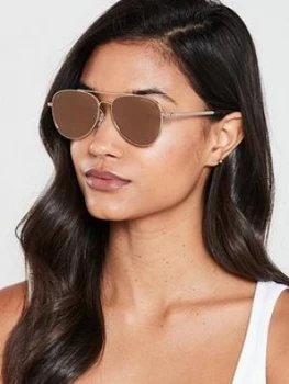 Image of Michael Kors Frame Aviator Sunglasses - Gold