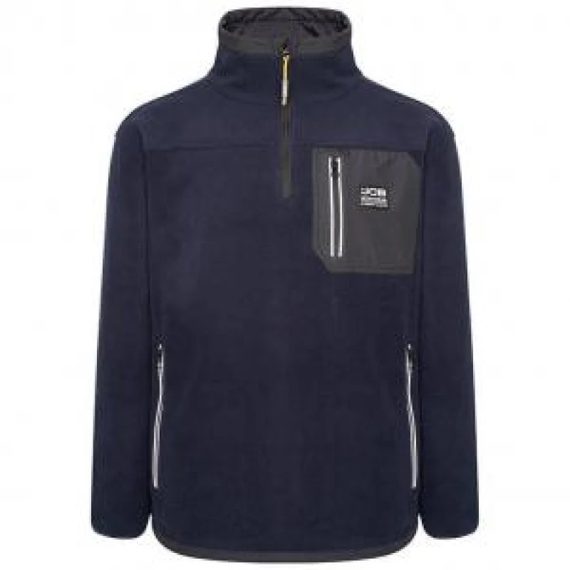 Image of JCB Trade Heavyweight 1/4 Zip Navy Tech Fleece M