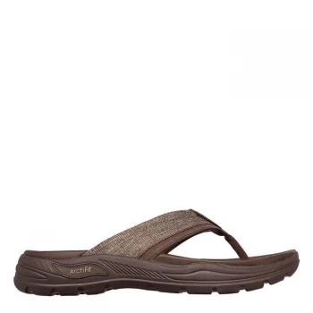 Image of Skechers Archfit Flip Flops Mens - Chocolate