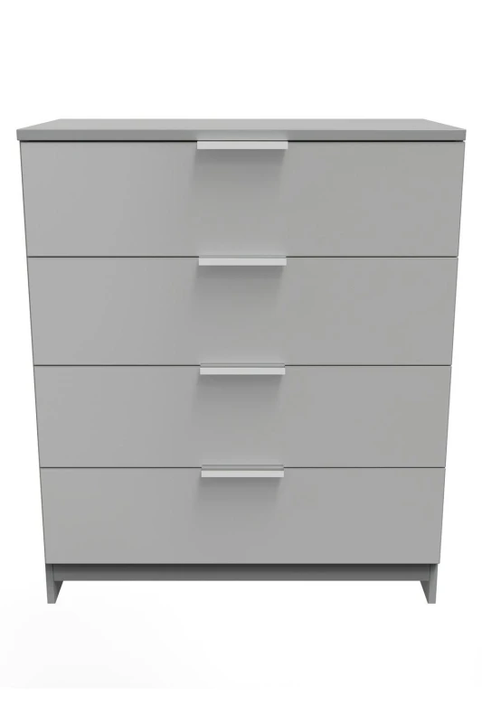 Image of Poole 4 Drawer Chest In Uniform Grey & Dusk Grey (Ready Assembled)