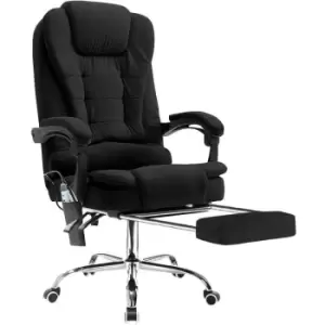 Image of Neo Black Fabric Gaming Computer Recliner Massage Chair With Footrest