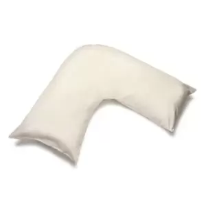 Image of Belledorm Easycare Percale V-Shaped Orthopaedic Pillowcase (One Size) (Cream)