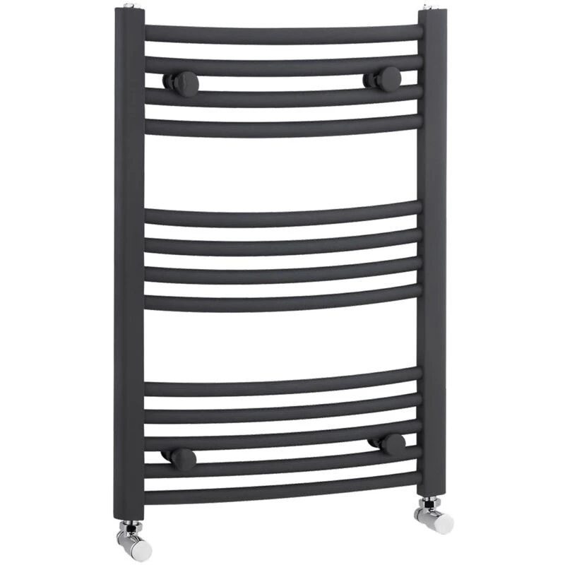 Image of NUIE Nuie Curved Heated Towel Rail 700mm H x 500mm W - Anthracite MTY102